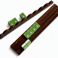 Ensemble de 4 supports de Mahjong en noyer naturel bicolore (bois de pêche et noir) de 20 pouces avec pousseurs magnétiques, MOQ 1 pour le divertissement ludique