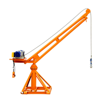 Nouvelle mini-grue métallique de 500 kg, grue à flèche, élingue à câble métallique, rotation à 360 degrés, télécommande, palan électrique, utilisation en extérieur