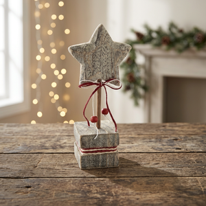 Decorative Wooden Star Ornament Mango Wood Handmade <b>Rustic</b> Star Accent for Holiday Decoration Living Room and Bedroom Decor - Product Image 3