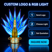 Nouveau Présentoir LED Glorifier pour Bouteilles, Thème Feuille Dorée, pour Service VIP en Boîte de Nuit, Bar, Vodka et Champagne