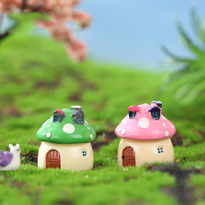 Creative Mushroom Hut House Resin Figurine Miniatures <b>Mini</b> Castle Charm Ornaments for Landscape Decorations DIY Accessories - Product Image 4