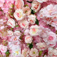 Sun wedding Großhandel Rosa künstliche Blumen wand Hochzeit Hintergrund Dekoration künstliche Roll Up Blumen wand