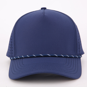 Casquette de golf sportive personnalisée à 5 panneaux avec perforations découpées au laser, imperméable, casquette de baseball perforée découpée au laser, vente en gros - Product Image 6