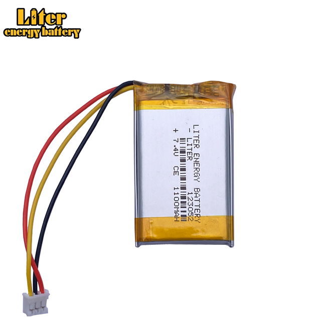 7.4V 1100mAh 123052 Polymer Li-ion Battery for DVD Player JBL Flip Speaker, 603050-2S With PHR2.0mm-3P