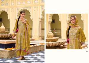 Seda Premium con bordado Trabajo Diseñador Palazzo Salwar Kameez Traje para exteriores y ocasiones festivas - Product Image 6