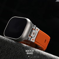 Bracelet de montre extérieur en silicone TPU de montagne connecteur en titane mat Bracelet de sport pour IWatch Ultra 49mm 38mm