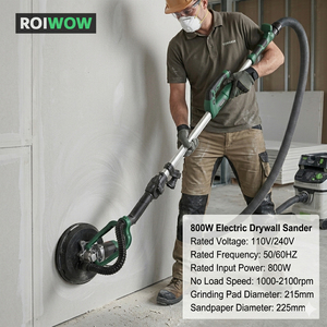Ponceuse murale électrique 800W <span class=keywords><strong>pour</strong></span> plaques de plâtre, outil industriel de ponçage de surfaces murales et de mastic, avec lumière LED, machine à <span class=keywords><strong>poncer</strong></span> murale portative sur perche - Product Image 6