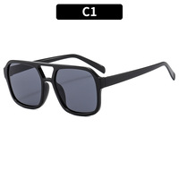 98062-1 Lunettes de soleil de luxe vintage surdimensionnées avec logo personnalisé, monture carrée double pont, pour hommes et femmes, nouvelle collection