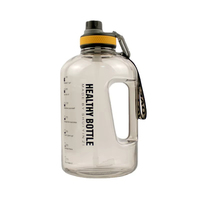 Grande gourde de sport et de voyage en PET de 1 gallon, écologique, sans BPA, anti-fuite, avec paille et marqueur de temps pour consommation directe, idéale pour l'extérieur