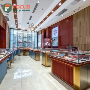 Comptoir de présentation de bijoux minimaliste avec panneau en verre trempé, meuble de boutique pour bijoux - Product Image 5