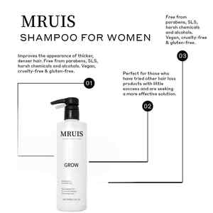 Shampooing densifiant exclusif pour femmes Épaissir les mèches de cheveux Rafraîchir Volumiser Dites au revoir Amincissement des frisottis 500ML Mruis - Product Image 2