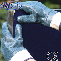 NMsafety Jersey Gants de carburant entièrement enduits ANSI Nitrile Blue NBR Gant Gants de travail personnalisés