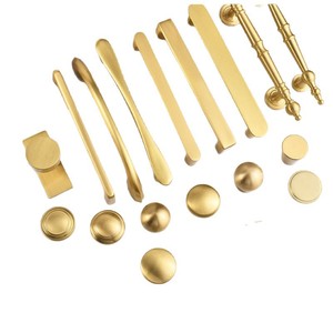 Jiehao Solid Brass Cabinet Handles Drawer Knobs Minimalist Design Durable Furniture Hardware for Cabinet Doors - Product Image 1