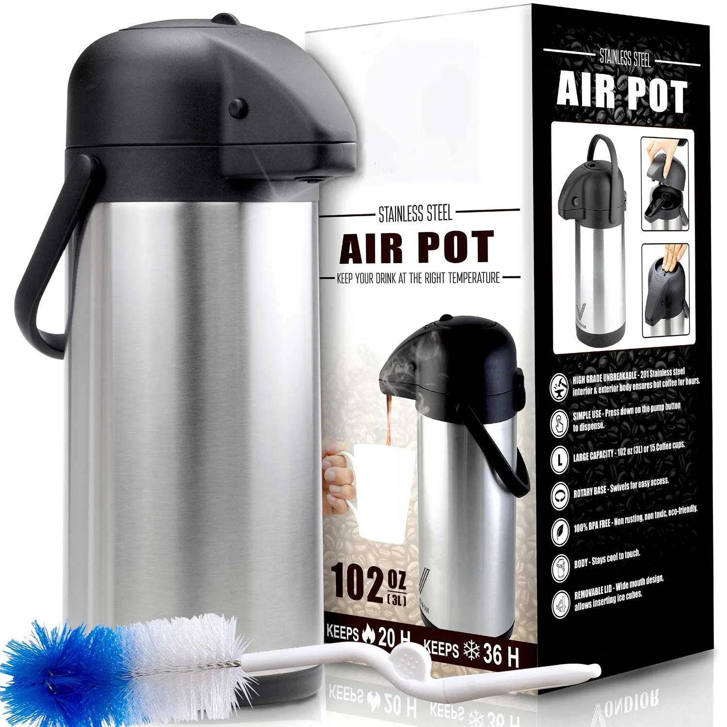 2l 2.5l 3l 3.5l 4l Paraguay Bolivia Big Flask Water Coffee Dispenser Vacuum Insulated Airpot Thermos