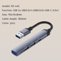 LDNIO DS-44C Type-c Station d'accueil 4 en 1 USB HUB Adaptateur USB vers USB3.0 * 1 + USB2.0 * 2 + TYPE-C * 1 Mac Book Pc Usb Hub