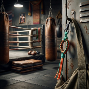 พวงกุญแจเชือกถักมือแบบพาราคอร์ดลาย<span class=keywords><strong>มวย</strong></span>ไทย ของที่ระลึกมวยไทยมุงกุฎทอง ของชำร่วยสำหรับอุปกรณ์ออกกำลังกาย - Product Image 5