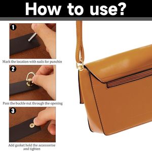 Tornillos de bola con anillo en D, botones de poste, remaches de bola dorados con anillo en D, anillos metálicos para correas de cartera y accesorios de calzado - Product Image 3