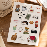 Feuille d'autocollants décoratifs en vinyle pour journal personnalisé, scrapbook, style japonais mignon, anime, manga, autocollants en papier prédécoupés, pour agenda DIY, cadeau