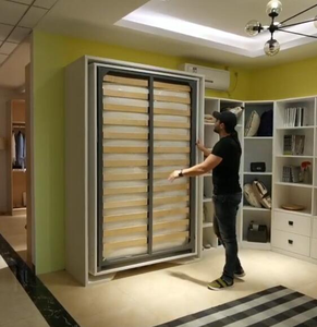 <span class=keywords><strong>Lit</strong></span> mural discret, multifonction, moderne et pliable, avec bibliothèque - Product Image 5