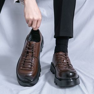 2026 New <b>Style</b> Large Size Men's Thick Soled Round <b>Head</b> Boots Height Increasing Motorcycle Boots Non-Slip Casual - Product Image 1