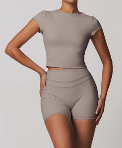 Nouveau femmes 5 pièces populaire haute élastique ensemble de vêtements de sport filles séchage rapide respirant Fitness Sport Gym porter Push up brosse Yoga ensemble - Product Image 2