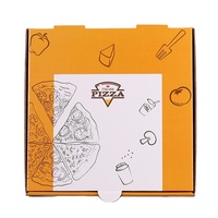 Boîte à pizza pliable en carton ondulé, boîte à pizza personnalisée imprimée, boîte à pizza pour livraison à emporter avec logo