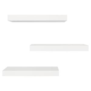 Modern White Floating Shelf Wall Mounted Wooden Storage Shelves For Living Room