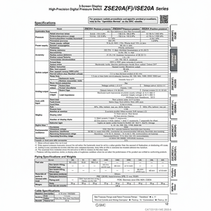 สวิตช์ความดันแบบดิจิตอลสำหรับ ZSE20AF-S-01-JD SMC pneumatics - Product Image 1