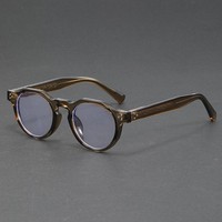 Nouveau cadre de lunettes élégant pour hommes Anti lumière bleue petit cercle irrégulier rétro Insert en métal Monturas Gafas