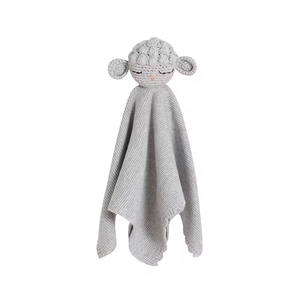 Couverture de sécurité douce en pur coton avec motif de mouton pour bébé, adorable couverture apaisante pour bébé, jouet de réconfort - Product Image 6