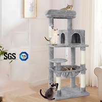 Árbol para Gatos Multinivel Resistente con Fácil Montaje, Hamaca Tipo Condo y Postes Rascadores de Sisal, Mueble para Gatos de MDF de Alta Densidad