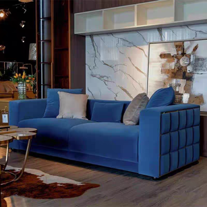 JINS Moderne Haut de Gamme Royal Design Bleu <span class=keywords><strong>Canapé</strong></span> Mobilier de Luxe avec Acier Inoxydable pour Salon <span class=keywords><strong>Canapé</strong></span> en Velours - Product Image 3