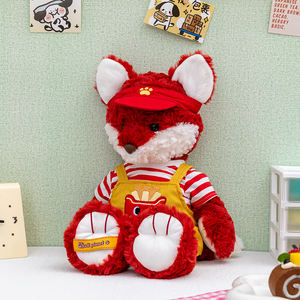 Muñecos de Peluche de la <span class=keywords><strong>Serie</strong></span> de Animales de Dibujos Animados al por Mayor, Divertidos y Lindos Regalos para Niños, Peluche de Zorro Rojo con Papas Fritas - Product Image 2