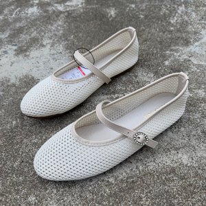 <span class=keywords><strong>Chaussures</strong></span> Mary Jane en maille unie pour <span class=keywords><strong>femme</strong></span>, nouvelle collection printemps-été 2026, plates, ajourées, respirantes, à bride unique, polyvalentes, semelle extérieure en caoutchouc - Product Image 3