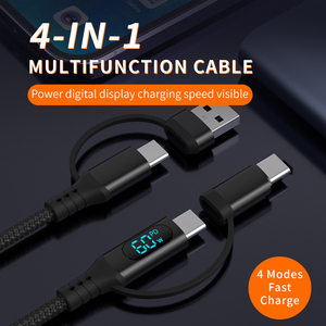 Новый трендовый хит продаж: кабель USB Type-C 4-в-1 с LED-дисплеем для сверхбыстрой зарядки и передачи данных для телефонов iPhone 15, 16, 17 и Android - Product Image 2