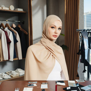 2024 HOT MODAL <span class=keywords><strong>HIJAB</strong></span> CON GORRA A JUEGO BEBÉ COSTURA MANO BUFANDAS DE ALTA CALIDAD <span class=keywords><strong>HIJAB</strong></span> MUSULMÁN VENTA RÁPIDA - Product Image 5