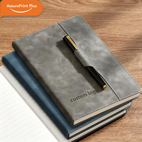 Ensemble de carnets en cuir PU A5 personnalisés avec logo en relief et stylo métallique, cadeau d'affaires pour le bureau