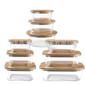 Square <b>bamboo</b> and wood lid, glass lunch box lid, Japanese style household food storage lid, airtight lid - Product Image 3