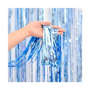 Rideau à franges scintillantes dégradées pour toile de fond de cabine photo 1x2M décoration murale de fête sans plis pour anniversaire mariage - Product Image 6