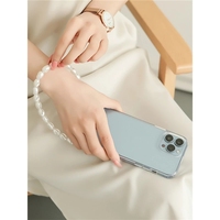 Étui de téléphone transparent avec bracelet de perles et sangle bandoulière pour iPhone 17/16/13/12/11/14/15 Pro Max/XR/X/XS/Mini/7/8 Plus