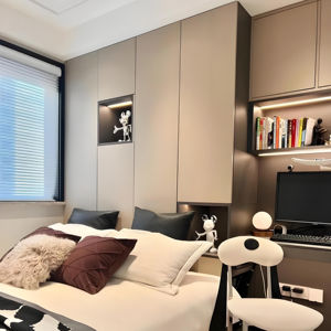 Ensemble de meubles de chambre à coucher en bois moderne réglable pour enfants, maison et hôtel, comprenant une coiffeuse et un lit personnalisable - Product Image 1