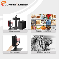 Máquina de Grabado Láser de Fibra de Nivel Básico JUNFEI 5W/20W/30W/50W, Compacta de Sobremesa para Acrílico y Metal, Ideal para Etiquetas de Mascotas y Regalos Conmemorativos