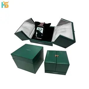 Boîte de rangement pour montre unique avec logo personnalisé Boîte cadeau de luxe pour montre en cuir PU avec portes