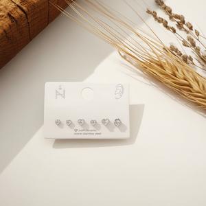 Orecchini a Perno Angelina a Forma di Cuore con Zirconi 4mm 5mm 6mm in Acciaio Inossidabile, Gioielli Unisex alla Moda, Idea Regalo - Product Image 2