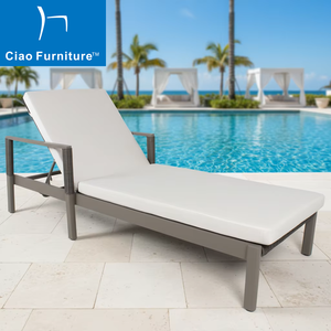 Chaise longue réglable en rotin pour terrasse extérieure, mobilier de <span class=keywords><strong>piscine</strong></span> commerciale, pour <span class=keywords><strong>hôtel</strong></span> - Product Image 1