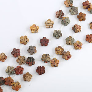 प्राकृतिक बहु-रंग पिकासो जैस्पर पत्थर के बीड्स नेकलेस हाथ से बने फूल का आकार ढीले बीड्स थोक रत्न हार - Product Image 3