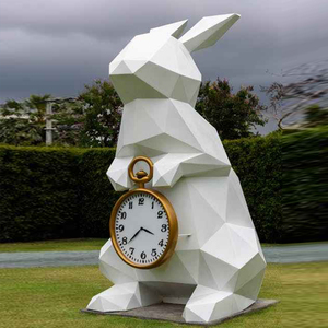 K453 FRP ลูกโป่งกระต่ายยักษ์รูปปั้นการ์ตูนสัตว์ตกแต่งกลางแจ้งงานฝีมือ3D รูปปั้นแลนด์มาร์คภูมิทัศน์รูปปั้นจุดท่องเที่ยว - Product Image 1