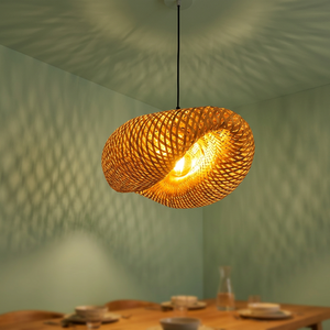 โคมไฟระย้าทรงระฆัง ALFA LAMP โคมไฟระย้าขนาดใหญ่ โคมไฟแขวนไม้ไผ่ โคมไฟเพดานทรงกลม หลอดไฟ LED - Product Image 2