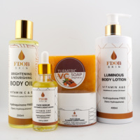 Ensemble de cinq produits de soin de la peau à la vitamine C naturelle et biologique, au glutathion, pour éclaircir et lutter contre le vieillissement, marque privée