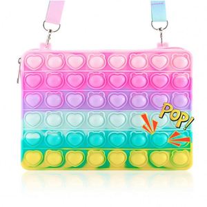 Pop <b>Kids</b> New Style for Pink Unicorn Design Plastic Sling Shoulder Bag Novelty Fidget Toys Wallet Fidget Spinner Fashionable - Product Image 2